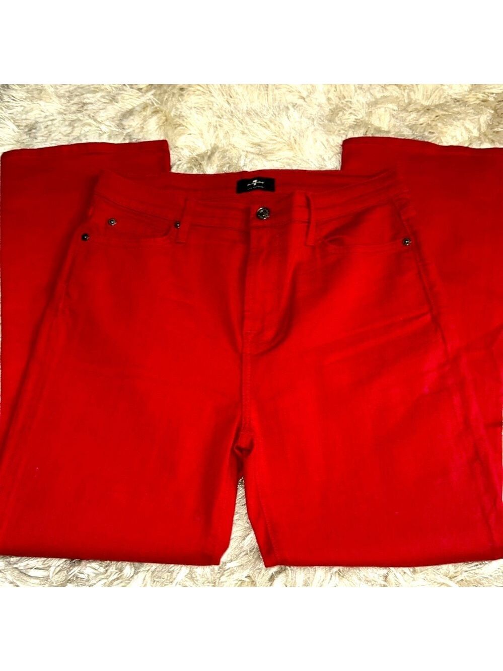 7 for all mankind Red Distressed Women's Jeans